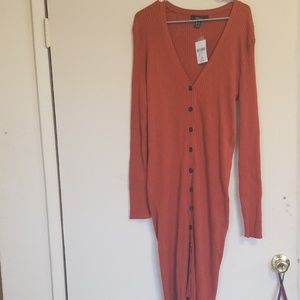 Plus Size Rustic Orange Sweater Dress